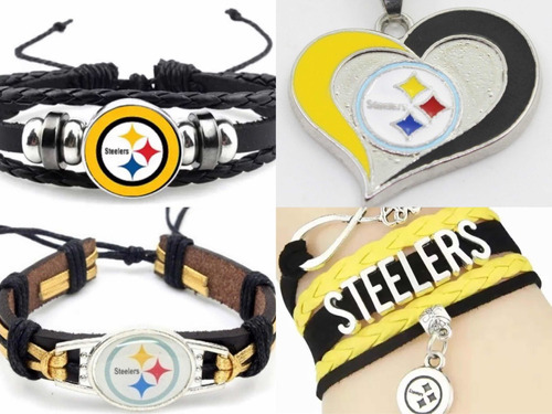 Pulsera De Cuero Steelers Aceleros Nfl Envio Gratis Dhl