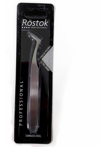 Pinza Curva Para Pestañas Acero Inoxidable 11,5 Cm Rostok