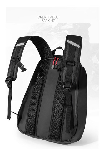 Imagen 8 de 10 de Mochila Casco Motociclista Impermeable Reflejante 29 Litros