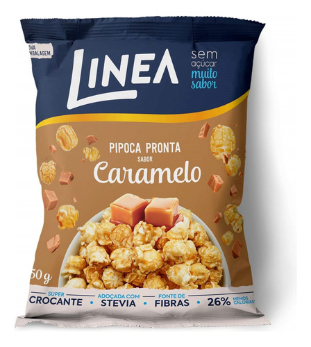 Pipoca Pronta Caramelo Zero Açúcar Linea Pacote 50g