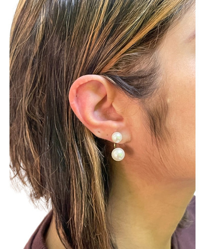 Brinco Banhado A Ouro Pérola Grace Kelly 8mm E 10mm