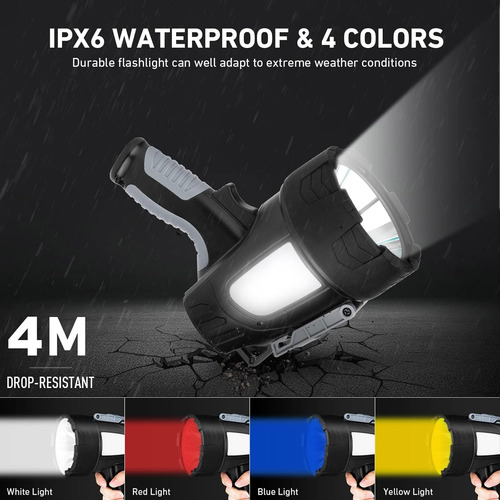Faro O Spotlight Para Cacería Recargable De Led De 65w 1500m