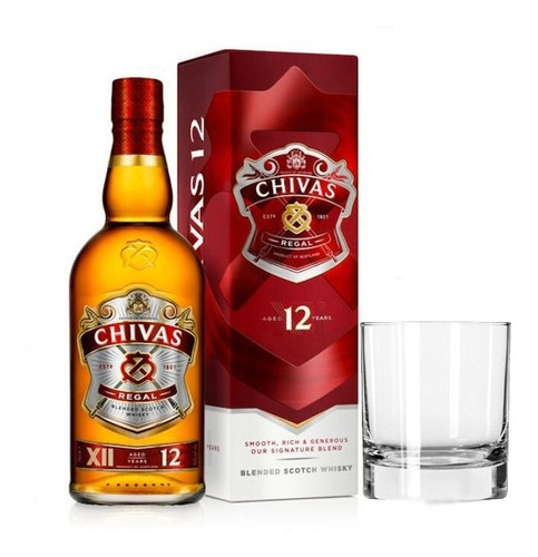 Whisky Chivas Regal 12 Años Botella 1 L + Vaso 270ml Regalo!