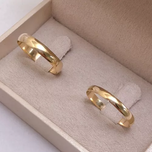 Aliança Casamento 3 E 4 Mm Ouro 18k/750 Tradicional