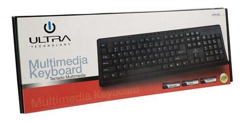 Teclado Usb Español Con 15 Teclas Multimedia Ultra Ut-k110u