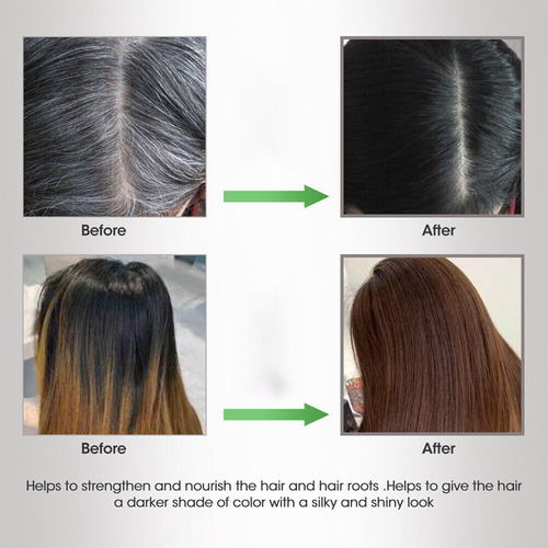 Champús Instantáneos Para Teñir El Cabello Castaño Y Negro,