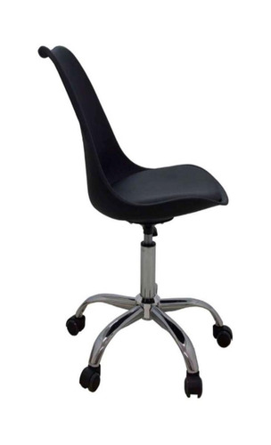 Imagem 2 de 2 de Cadeira de escritório Empório Tiffany Saarinen ergonômica preta com estofado de couro sintético
