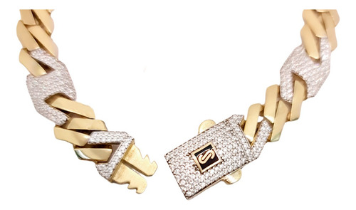 Pulsera De Oro Italiano Brazalete 14k Circonia