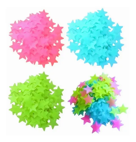 comprar 300 Estrellas Fluorescentes Fosforescentes Neon Brilla Noche