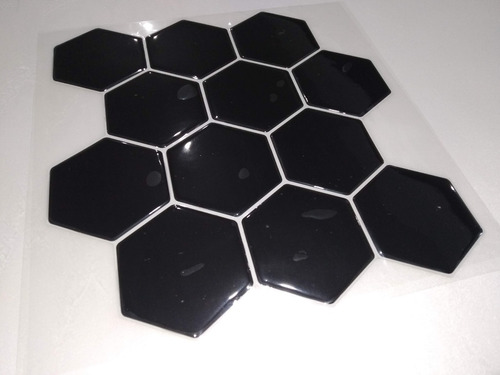 Azulejo Autoadhesivo Hexagonal Tipo Panal Negro 16591
