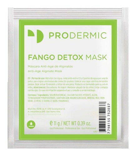 Prodermic Fango Detox Mask - Peel Off Hidroplastica 11ml 