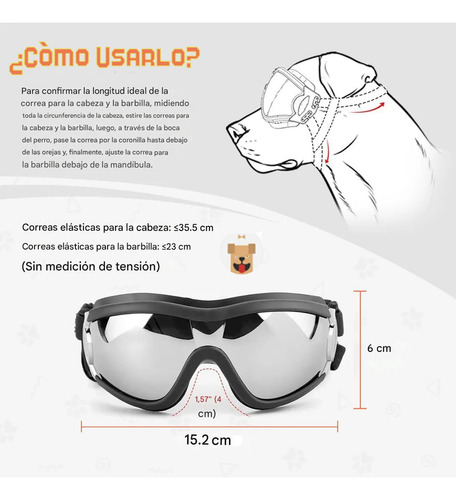 Gafas De Sol Para Perro Anti-uv Protector De Ojos Ajustable