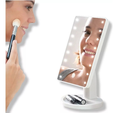 Espejo Maquillaje Tactil Luz 16 Led 3 Modos Usb