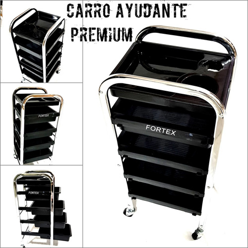 2 Módulo Ayudante Fortex Con Ruedas Para Peluquería Salón