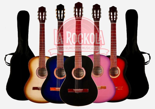 Guitarra Criolla De Estudio Varios Colores Con Funda Oferta!