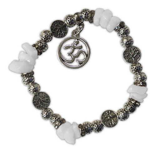 Pulsera Elasticadas Con Amuleto Om Y Piedra /ambienteyaromas