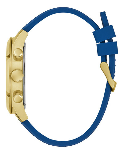 Reloj Guess Resistance Hombre Caballero Correa Azul Bisel Dorado Fondo Azul