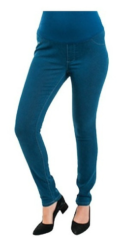 Pantalon Maternidad Mezclilla Strech Parche Alto - 3502wee