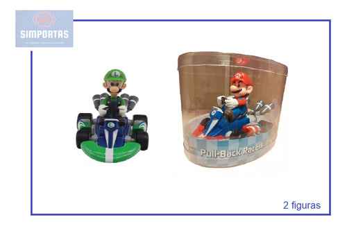 Set 2 Figuras Super Mario Kart Mario + Luigi Envio Express