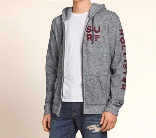 Campera Canguro Hollister Gris