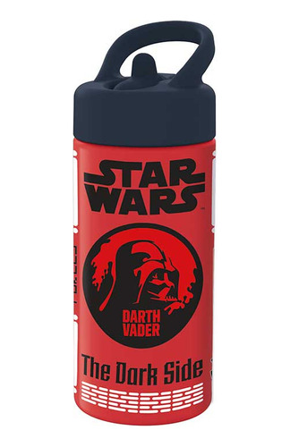Botella Plástica Con Pajita Star Wars 410 Ml