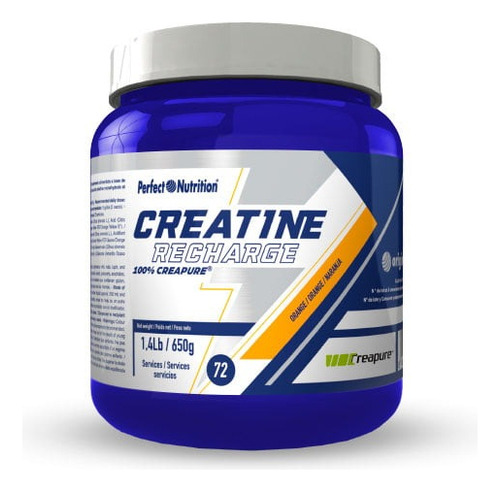 Creatine Recharge Creapure 144 Porciones 650g Perfectnutriti Sabor Naranja