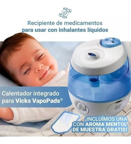 Imagen 6 de 8 de Humidificador Vick Vapor Frío Proyector Vul575 Gtía. Oficial