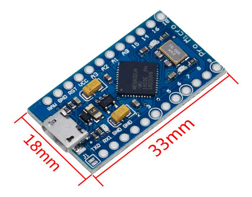 Pro Micro Atmega32u4 16mhz 5v Compatível Arduino + Micro Usb