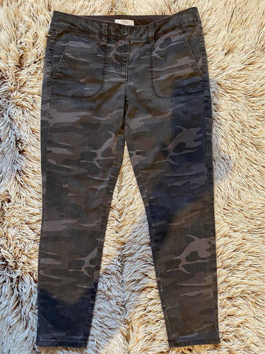 Jeans Loft Estampado Militar Negro Para Mujer Talla 8