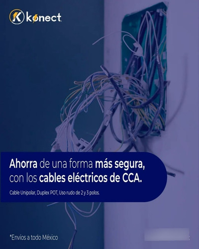 Cable Electrico Cca Konect Calibre 8 Verde 100 Metros 4 Pzs