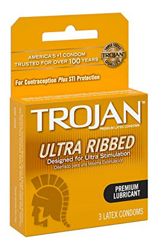 Condones De Látex Lubricados Trojan Stimulations Ultra Ribbe