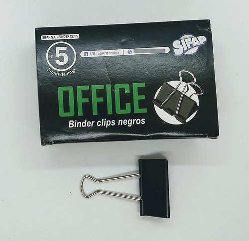 Broches Binder Clips Sifap N°5-caja X12-metalicos