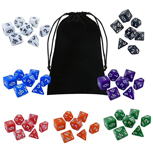 49x Dados Poliédricos Dados Rpg De Múltiples Caras D6 D4 D8 