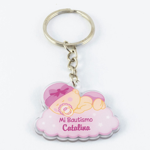 Llavero Bebe En Nube Souvenirs Personalizado Bautismo