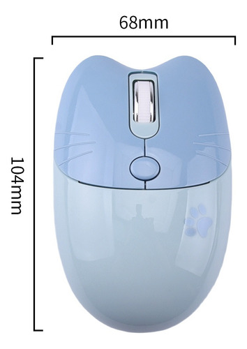 Ratón Inalámbrico Mofii M33d Kitty En Azul