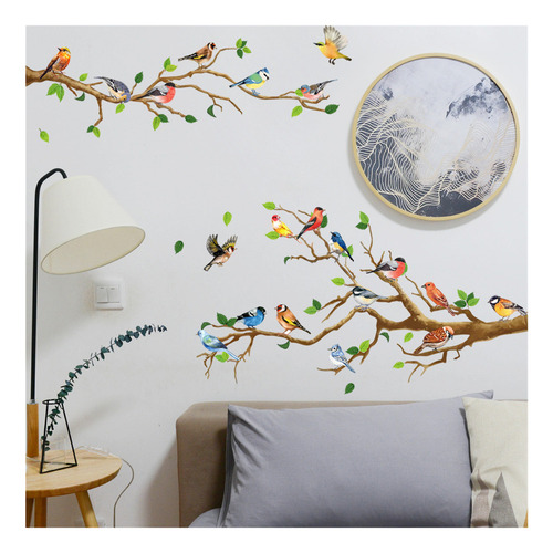 Pegatinas De Pared Con Diseño De Pájaros Con Ramas En V Para