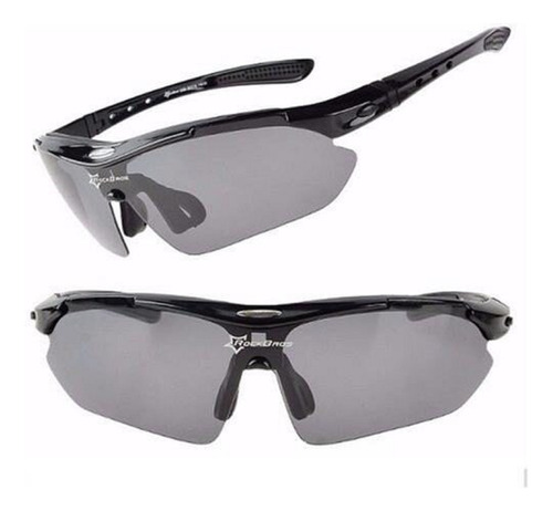 Óculos De Ciclismo Rockbros Preto 5 Lentes 1 Polarizada