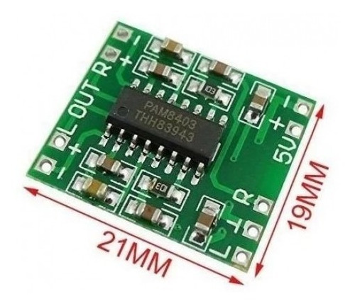 Imagen 4 de 5 de Módulo Amplificador Audio Estereo Clase D Pam8403 3w+3w