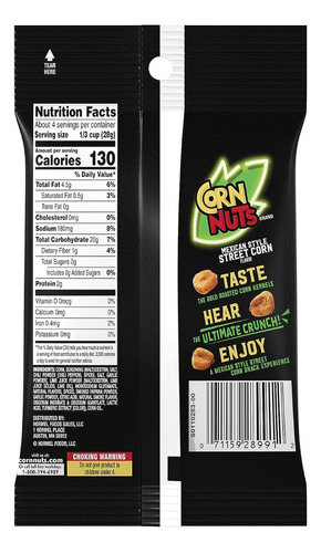 Botana Granos De Maíz Corn Nuts Sabor Esquite Mexicano 113g