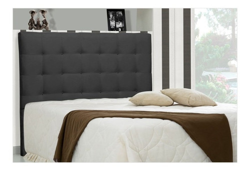 Cabeceira Casal King Sonhare 195cm Suede Liso Preto - D'mone