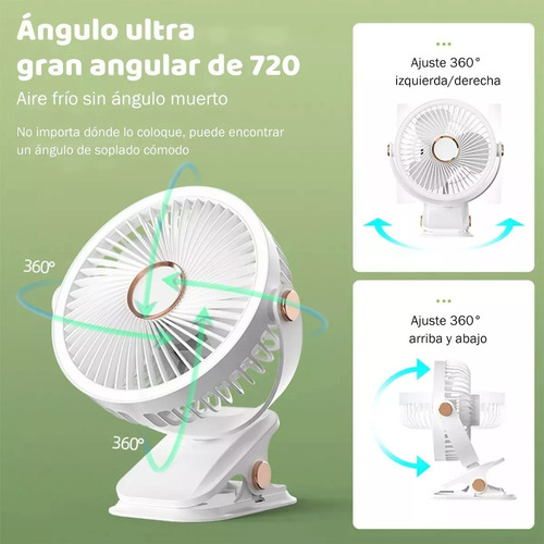 A Ventilador De Escritorio Con Luz 5 Velocidades Diámetro