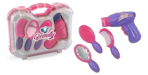 Brinquedo Infantil Maleta Kit Salão De Beleza Secador Menina