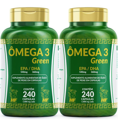 Kit 2  Omega 3 1000mg 240 Capsulas  Defict Atenção