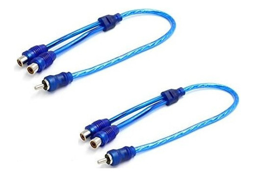 Iexcell 2 Piezas Azul Macho A 2 Hembra Adaptador De Cable Di