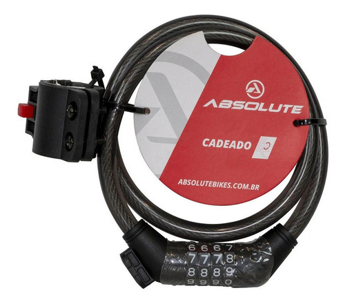 Imagem 2 de 4 de Cadeado Absolute Espiral Com Segredo 80cmx12mm Preto - Isp