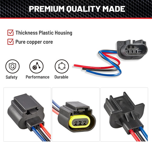9008 H13 - Conector Adaptador Macho Y Hembra Bombillas ...