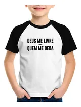 Comprar Camiseta Raglan Infantil Deus Me Livre Mas Quem Me Dera