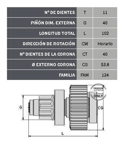 Bendix De Arranque Tipo Toyota Hilux = 126