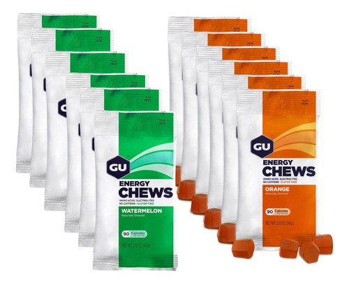 Pack De 12 Paquetes Gu Chews Mix Sabores Surtidos