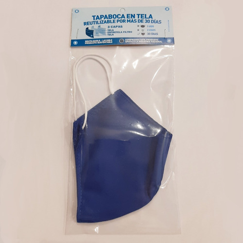 Tapaboca En Tela Azules - Reutilizables Para Adultos